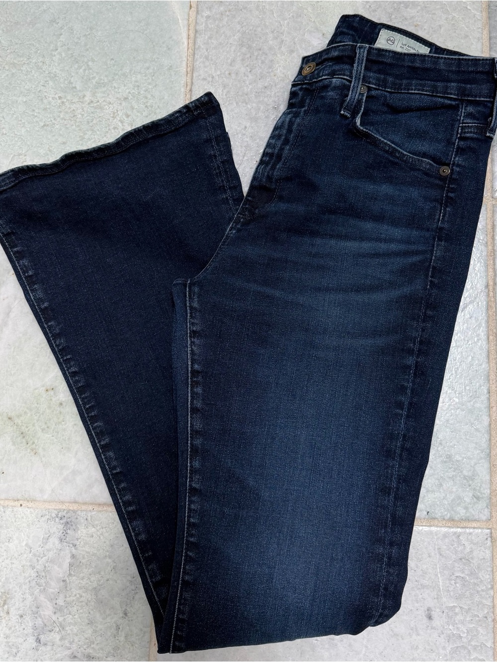 Women’s AG Farrah Boot High Rise Fit Dark Blue Stretch Jeans - Size 29 x 32
